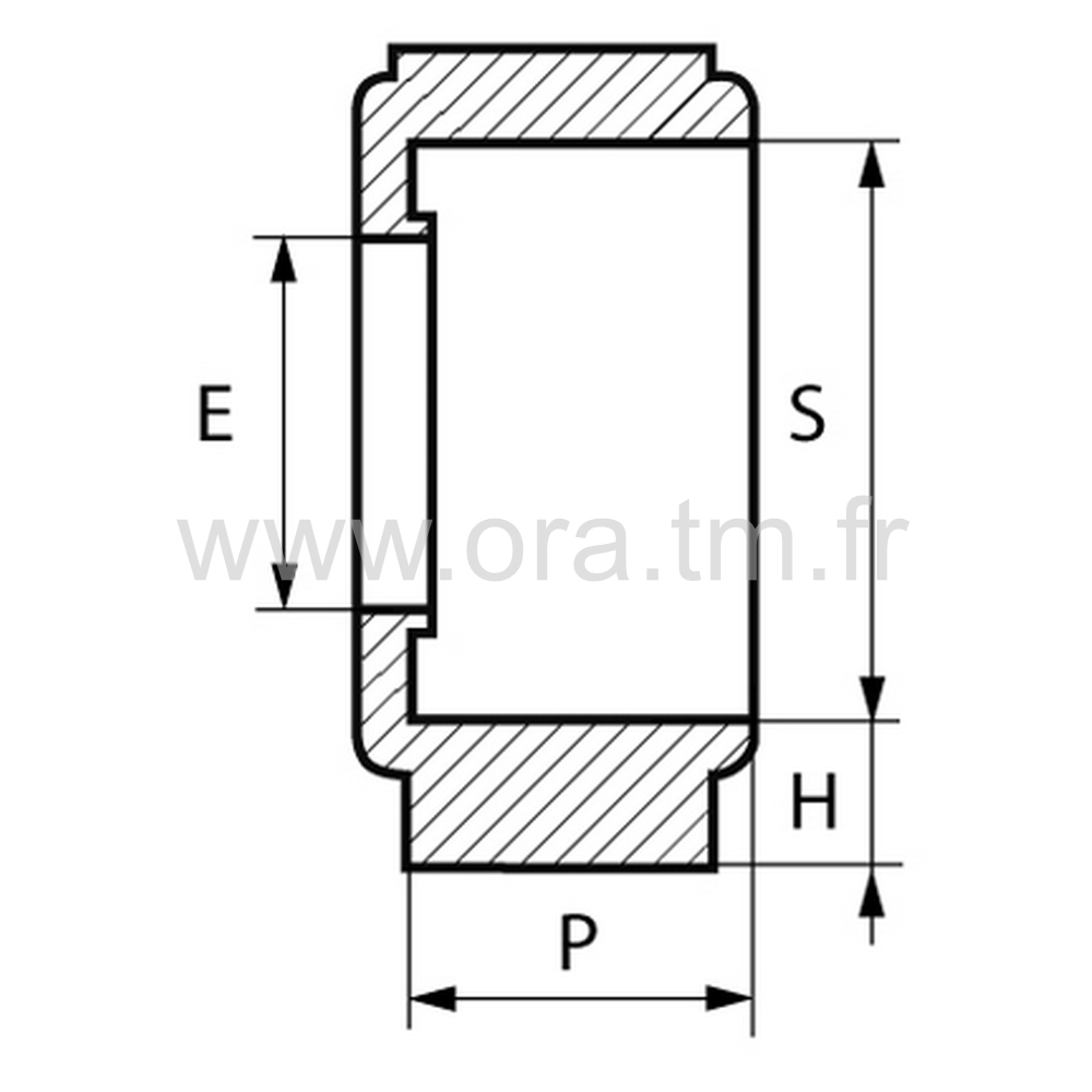 ETHA - EMBOUT DE TRAVERSE - TUBE CYLINDRIQUE